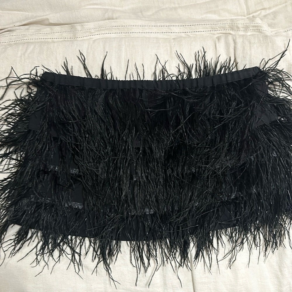 Fur strapless top